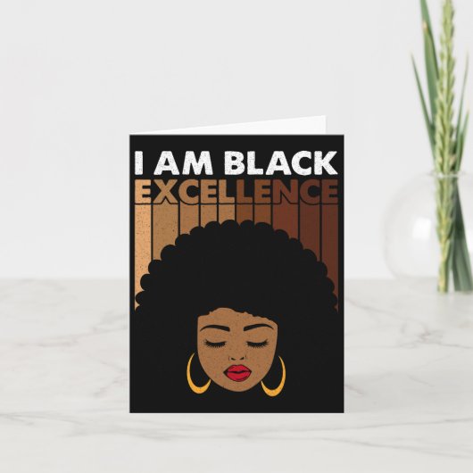 Ik ben Zwarte Excellentie Juneteenth Vier Afro Bl Kaart (Voorkant)