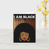 Ik ben Zwarte Excellentie Juneteenth Vier Afro Bl Kaart (Gele Bloem)