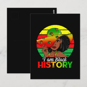 Ik ben zwarte geschiedenis Afrika Amerika Briefkaart