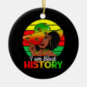 Ik Ben Zwarte Geschiedenis Afrika Amerika Keramisch Ornament (Voorkant)