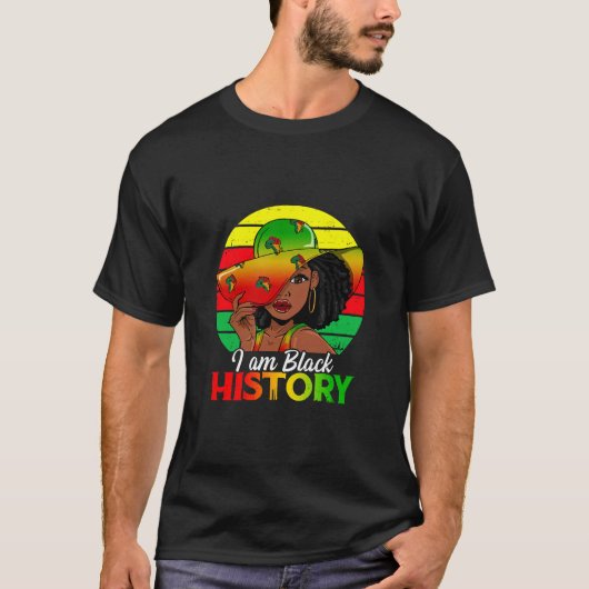 Ik ben zwarte geschiedenis Afrikaans-Amerika T-shirt (Voorkant)