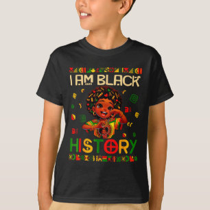 Ik ben Zwarte Geschiedenis Afro-Amerikaans Meisje T-shirt