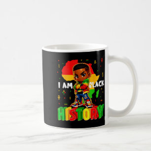 Ik ben zwarte geschiedenis afro-amerikaanse jongen koffiemok