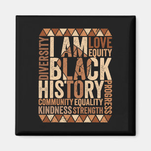 Ik ben zwarte geschiedenis Afro-Amerikaanse zwarte Magneet