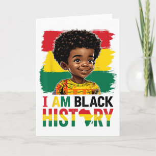 Ik ben Zwarte Geschiedenis Afro Jongen Kleine Mela Kaart