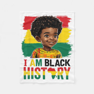 Ik Ben Zwarte Geschiedenis Afro Jongen Weinig Mela Fleece Deken