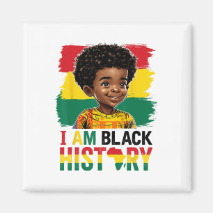 Ik ben Zwarte Geschiedenis Afro Jongen Weinig Mela Magneet