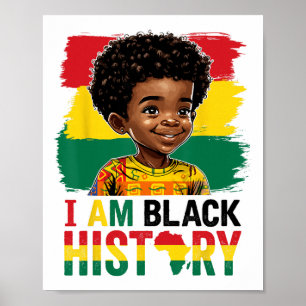Ik Ben Zwarte Geschiedenis Afro Jongen Weinig Mela Poster