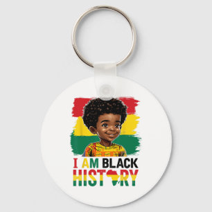Ik ben Zwarte Geschiedenis Afro Jongen Weinig Mela Sleutelhanger