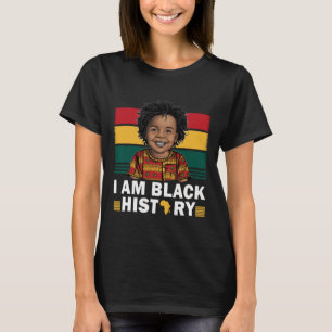 Ik Ben Zwarte Geschiedenis Afro Jongen Weinig Mela T-shirt