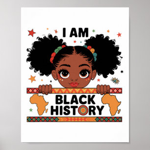 Ik Ben Zwarte Geschiedenis Afro Meisje Afrikaans A Poster