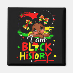 Ik Ben Zwarte Geschiedenis Afro Meisje Weinig Mela Magneet