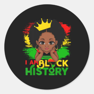 Ik ben zwarte geschiedenis Bhm zwarte trots zwart Ronde Sticker