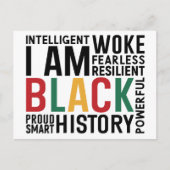 Ik ben zwarte geschiedenis briefkaart (Voorkant)