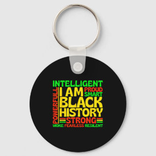 Ik ben zwarte geschiedenis intelligent sterke mach sleutelhanger