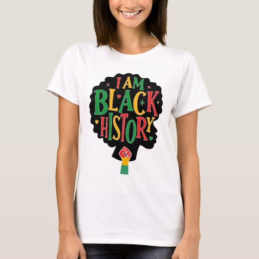 Ik ben zwarte geschiedenis - Juneteenth T-shirt (Voorkant)