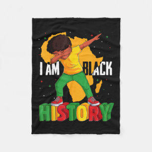 Ik ben Zwarte Geschiedenis Kind Dabbing Zwarte Ges Fleece Deken