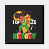 Ik ben zwarte geschiedenis Kinder meisjes zwarte g Magneet (Voorkant)