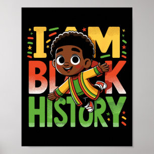 Ik ben Zwarte Geschiedenis Kinderen Jongens Zwarte Poster