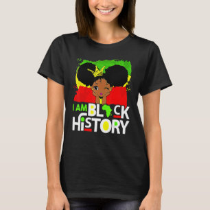 Ik ben Zwarte Geschiedenis Koningin Melanin Afro A T-shirt