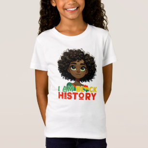 Ik Ben Zwarte Geschiedenis Krullend Haar Meisje T-shirt