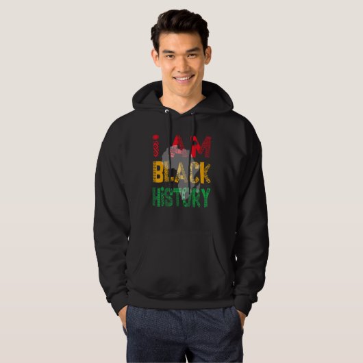 Ik ben zwarte geschiedenis maand Afrikaanse Amerik Hoodie (Voorkant volledig)
