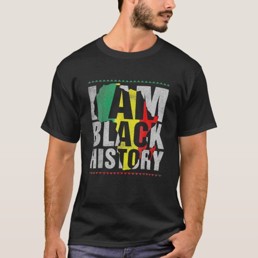 Ik ben Zwarte Geschiedenis Maand Afrikaanse Amerik T-shirt (Voorkant)