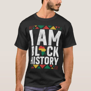 Ik ben zwarte geschiedenis maand Afrikaanse kaart T-shirt