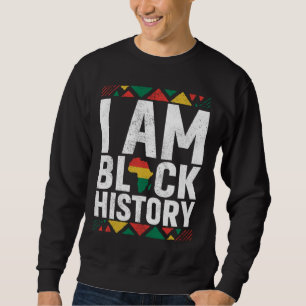 Ik ben zwarte geschiedenis maand Afrikaanse kaart Trui