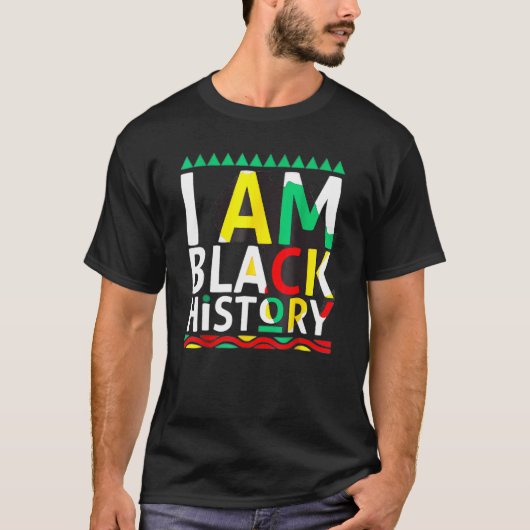 Ik ben Zwarte Geschiedenis Maand Afro African Prid T-shirt (Voorkant)