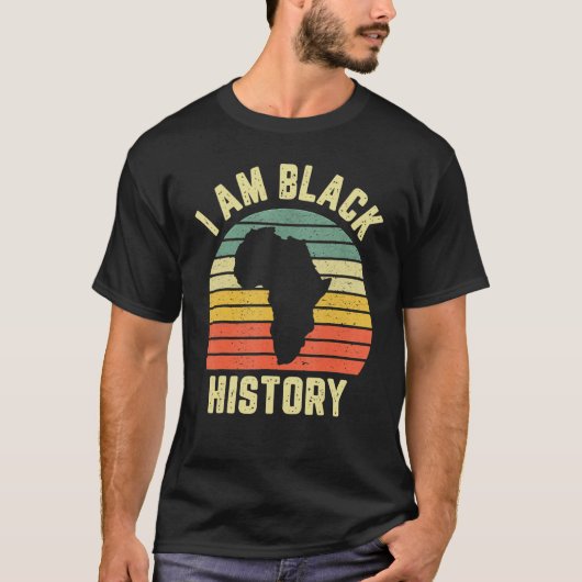 Ik ben Zwarte Geschiedenis Maand Afro African Prid T-shirt (Voorkant)