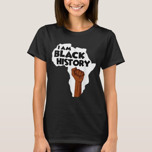 Ik ben Zwarte Geschiedenis Maand Afro Americ T-shirt (Voorkant)