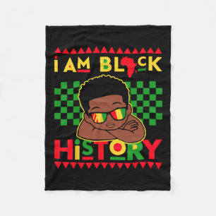 Ik ben Zwarte Geschiedenis Maand Afro-Amerikaanse  Fleece Deken