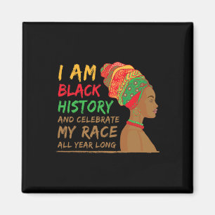 Ik ben Zwarte Geschiedenis Maand Afro Vrouw Magneet
