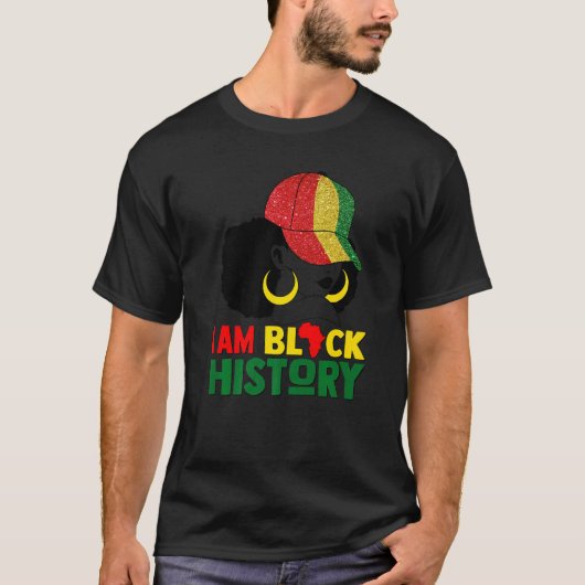 Ik ben Zwarte Geschiedenis Maand Melanin Pride Afr T-shirt (Voorkant)