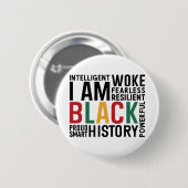 Ik ben Zwarte Geschiedenis Maand Ronde Button 5,7 Cm (Voorkant /achterkant)