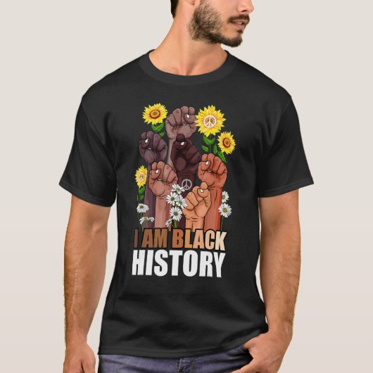 Ik ben Zwarte Geschiedenis Maand Stijlvolle Zonneb T-shirt (Voorkant)
