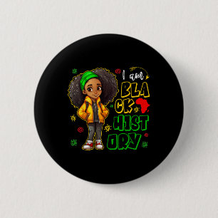 Ik ben zwarte geschiedenis maand tieners kinderen ronde button 5,7 cm