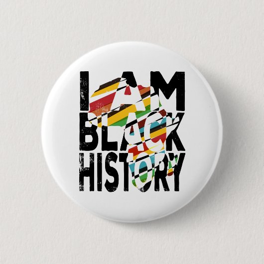 Ik ben Zwarte Geschiedenis Maand Zwarte Pride Ronde Button 5,7 Cm (Voorkant)