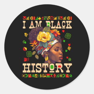 Ik ben Zwarte Geschiedenis Maandag Celebratie Afri Ronde Sticker