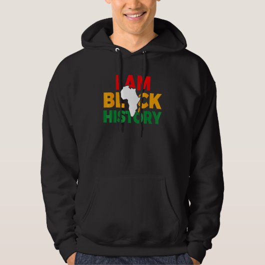Ik ben zwarte geschiedenis Mannen Vrouwen jongens Hoodie (Voorkant)