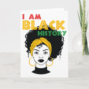 Ik Ben Zwarte Geschiedenis Meisje Afro Liefde Afro Kaart