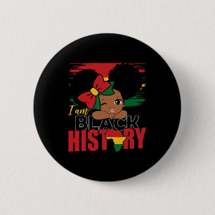 Ik ben Zwarte Geschiedenis Meisje Blm Zwarte Gesch Ronde Button 5,7 Cm