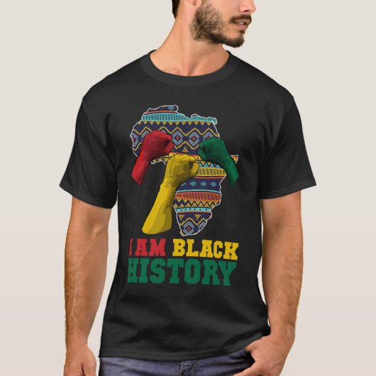 Ik ben zwarte geschiedenis met de eerste BHM BLM P T-shirt (Voorkant)