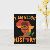Ik ben Zwarte Geschiedenis Moederdag Juneteenth On Kaart (Gele Bloem)