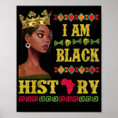Ik ben zwarte Geschiedenis Onderwezen Zwartgeschie Poster (Voorkant)