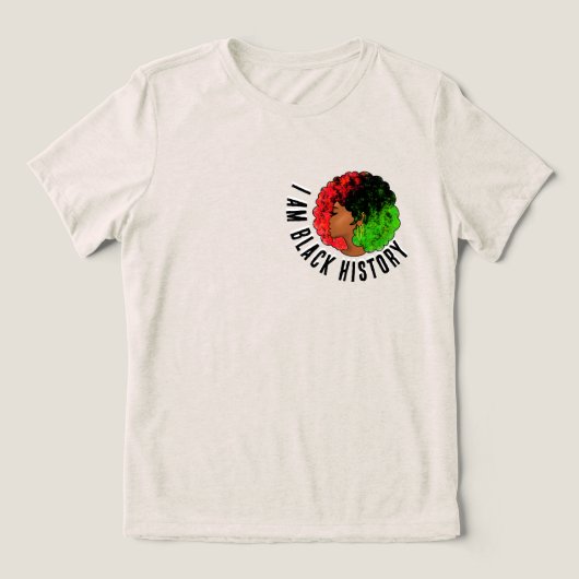 Ik ben zwarte geschiedenis pan Afrikaanse vlag afr Tri-Blend Shirt (Design voorkant)