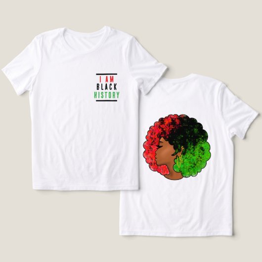 Ik ben zwarte geschiedenis pan Afrikaanse vlag afr Tri-Blend Shirt (Ontwerp Voorkant & Achterkant)