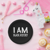 Ik ben zwarte geschiedenis papieren bordje (Feest)