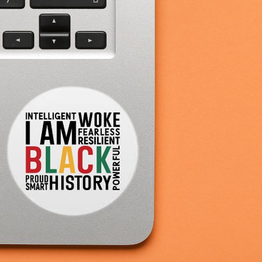 Ik ben zwarte geschiedenis ronde sticker